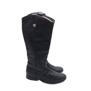 FRYE Riding Boots Womens Size 7.5 B Black Leather Knee High Pull On 77167